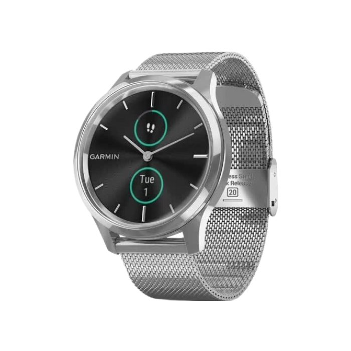 Garmin Vivomove Luxe Premium Silver-Black Milanese