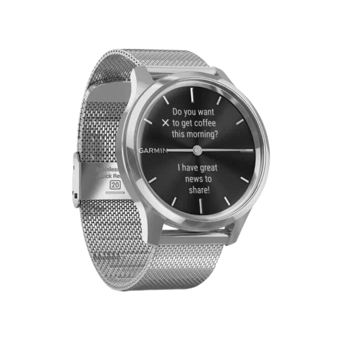 Garmin Vivomove Luxe Premium Silver-Black Milanese