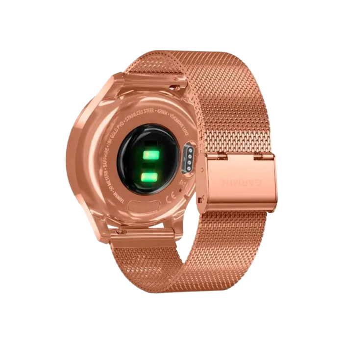 Garmin Vivomove Luxe 18K Rose Gold PVD Stainless Steel w. Rose Gold Milanese B.