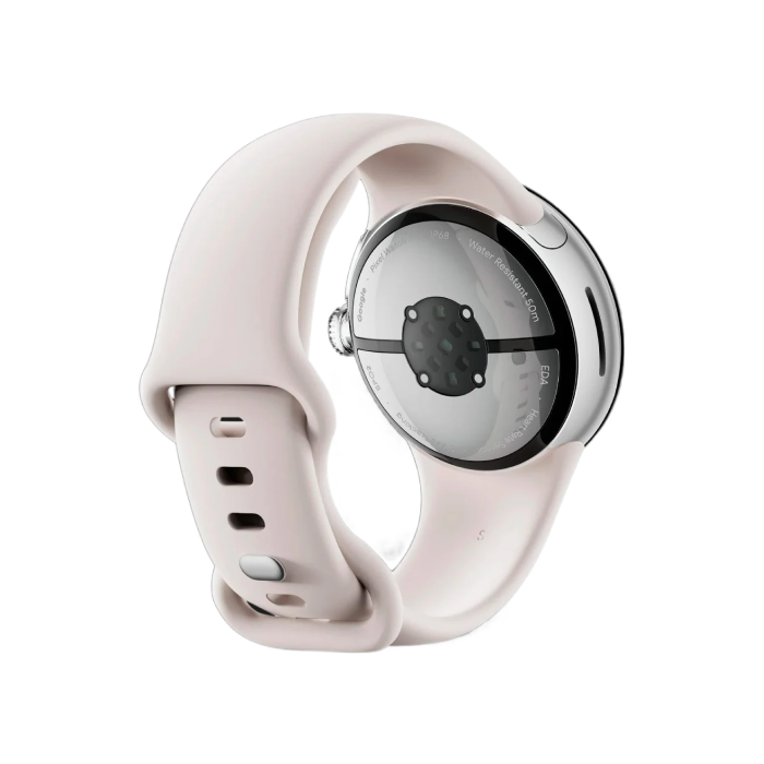 Google Pixel Watch 2 LTE Polished Silver Aluminum Case / Bay Active Band