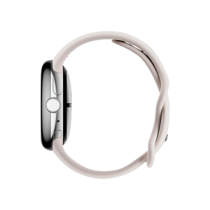Google Pixel Watch 2 Polished Silver Aluminum Case / Bay Active Band