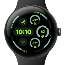 Google Pixel Watch 3 41 mm Wi-Fi Matte Black Aluminum Case/Obsidian Active Band