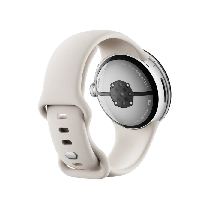 Google Pixel Watch 3 41 mm Wi-Fi Polished Silver Aluminum Case/Porcelain Active Band