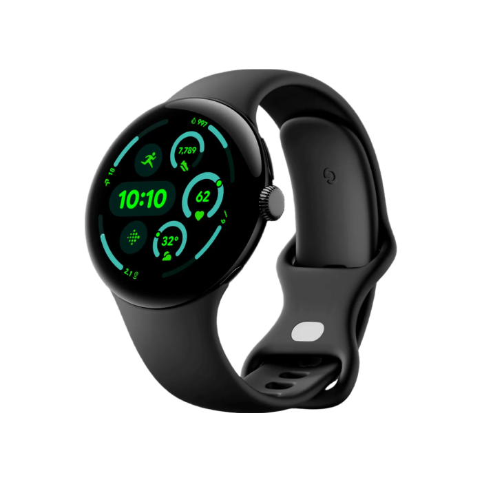 Google Pixel Watch 3 45 mm Wi-Fi Matte Black Aluminum Case/Obsidian Active Band
