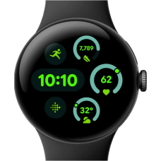 Google Pixel Watch 3 45 mm Wi-Fi Matte Black Aluminum Case/Obsidian Active Band