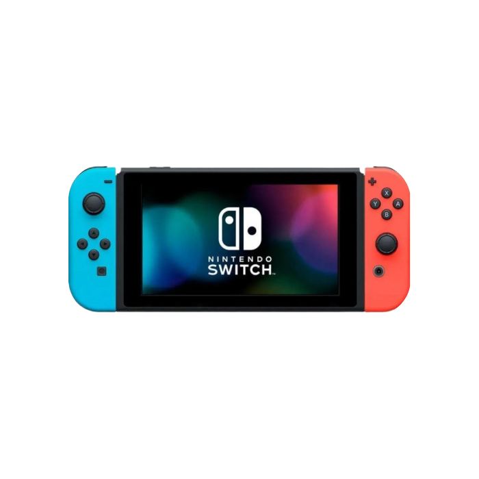 Nintendo Switch with Neon Blue and Neon Red Joy-Con