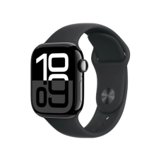 Apple Watch Series 10 42mm GPS + Cellular Jet Black Alu. Case w. Black Sport Band - S/M
