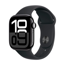 Apple Watch Series 10 46mm Jet Black Aluminium Case with Black Sport Band S/M (MWWP3)