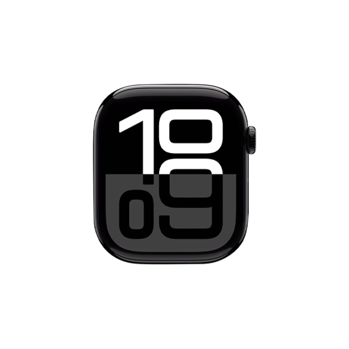 Apple Watch Series 10 46mm Jet Black Aluminium Case with Black Sport Band S/M