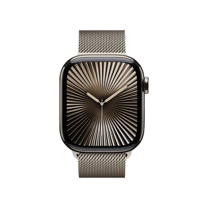 Apple Watch Series 10 42mm GPS + Cellular Natural Titanium Case w. Natural Milanese Loop