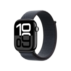 Apple Watch Series 10 46mm GPS Jet Black Aluminum Case w. Ink Sport Loop
