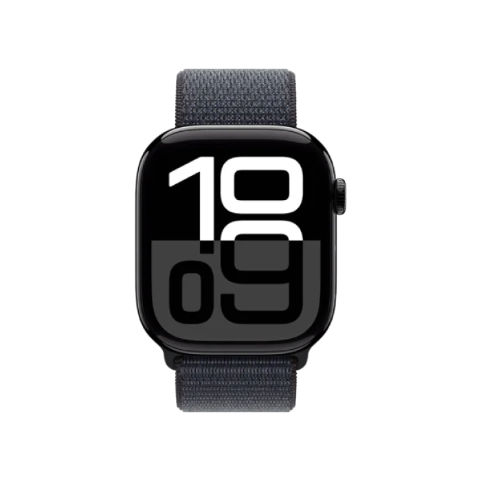 Apple Watch Series 10 46mm GPS Jet Black Aluminum Case w. Ink Sport Loop