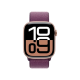 Apple Watch Series 10 46mm GPS Rose Gold Aluminum Case w. Plum Sport Loop