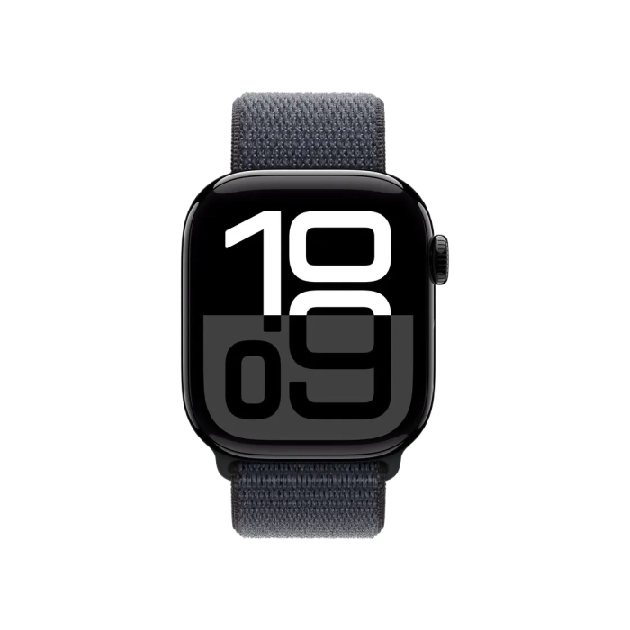 Apple Watch Series 10 42mm GPS Jet Black Aluminum Case w. Ink Sport Loop