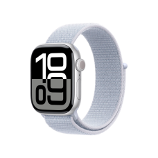 Apple Watch Series 10 42mm GPS Silver Aluminum Case w. Blue Cloud Sport Loop