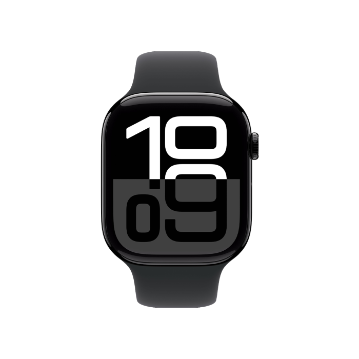 Apple Watch Series 10 46mm GPS + Cellular Jet Black Alu. Case w. Black Sport Band - M/L