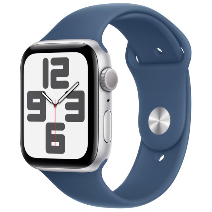 Apple Watch SE GPS 44mm Silver Aluminum Case w. Abyss Blue S. Band (MKQ43)