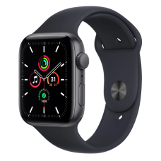 Apple Watch SE GPS + Cellular 44mm Space Gray Aluminum Case w. Midnight Sport Band (MKRR3)