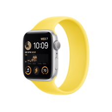 Apple Watch SE 2 GPS 44mm Silver Aluminum Case with Canary Yellow Solo Loop (MNLD3+MQW33)