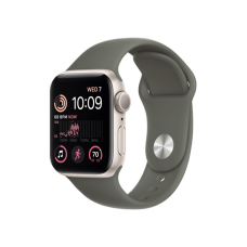 Apple Watch SE 2 GPS 40mm Starlight Aluminum Case w. Olive Sport Band - S/M (MNL73+MR2P3)