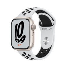 Apple Watch SE 2 40mm Silver Aluminium Case with White/Black Nike Sport Band (MNL93)