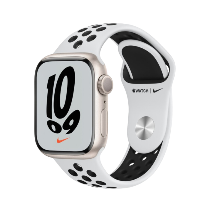 Apple Watch SE 2 40mm Silver Aluminium Case with White/Black Nike Sport Band (MNL93)
