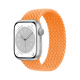Apple Watch SE 2 GPS 40mm Silver Aluminum Case w. Bright Orange Braided Solo Loop - Size 4