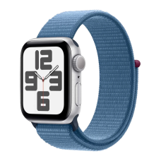 Apple Watch SE 2 GPS + Cellular 40mm Silver Aluminium Case w. Winter Blue Sport Loop (MRGQ3)