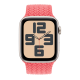 Apple Watch SE 2 GPS + Cellular 44mm Starlight Aluminum Case with Guava Braided Solo Loop - Size 4