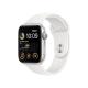 Apple Watch SE GPS + Cellular 44mm Silver Aluminum Case with White Sport Band
