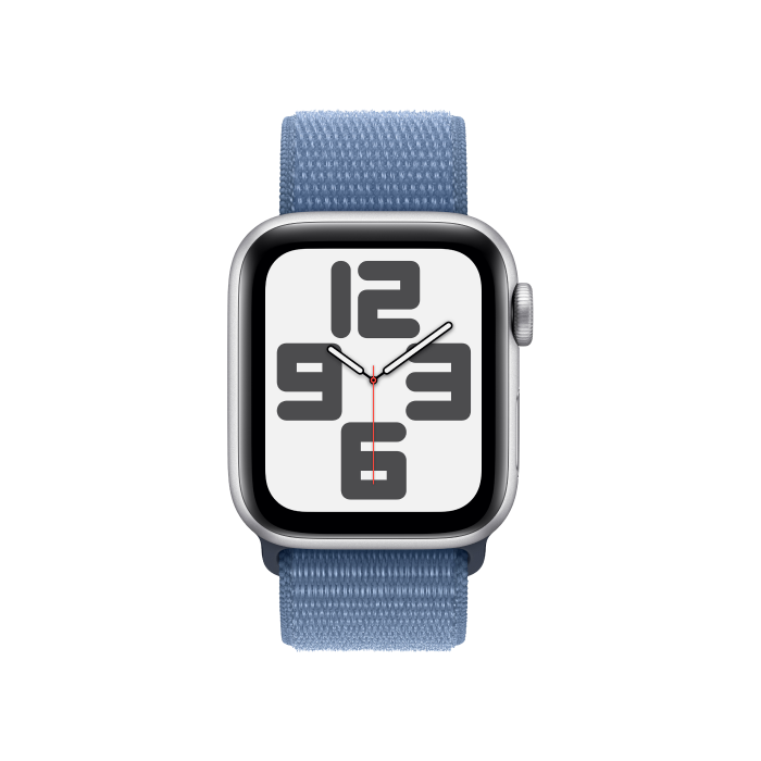 Apple Watch SE 2 GPS 40mm Silver Aluminium Case with Winter Blue Sport Loop (MRE33)