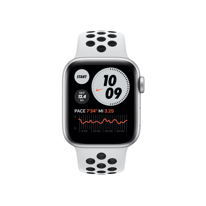 Apple Watch Nike SE GPS + Cellular 40mm Silver Aluminum Case with Pure Platinum/Black Nike Sport Band