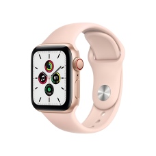 Apple Watch SE GPS 40mm Gold Aluminum Case w. Pink Sand Sport B. (MYDN2)