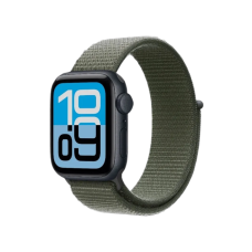 Apple Watch SE 3 GPS, 40mm Midnight Aluminum Case with Forest Sport Loop