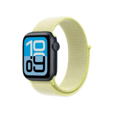 Apple Watch SE 3 GPS, 40mm Midnight Aluminum Case with Neon Yellow Sport Loop