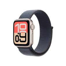 Apple Watch SE 3 GPS, 44mm Starlight Aluminum Case with Anchor Blue Sport Loop
