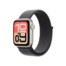 Apple Watch SE 3 GPS, 44mm Starlight Aluminum Case with Dark Gray Sport Loop