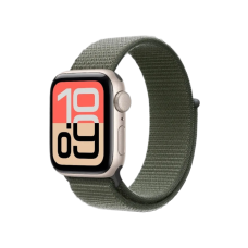 Apple Watch SE 3 GPS, 40mm Starlight Aluminum Case with Forest Sport Loop