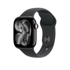 Apple Watch Series 11 GPS, 46mm Jet Black Aluminum Case with Black Sport Band (M/L)