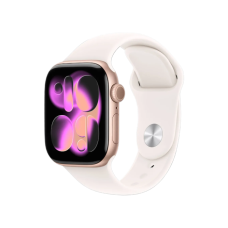 Apple Watch Series 11 GPS, 42mm Rose Gold Aluminum Case with Light Blush Sport Band (S/M)