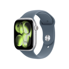 Apple Watch Series 11 GPS, 42mm Silver Aluminum Case with Anchor Blue Sport Band (S/M)