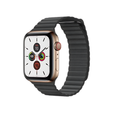 Apple Watch Series 5 4G 44mm Gold/Black Leather Loop (MWQN2)