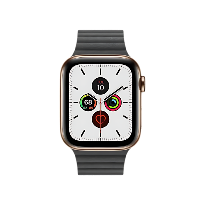 Apple Watch Series 5 4G 44mm Gold/Black Leather Loop (MWQN2)