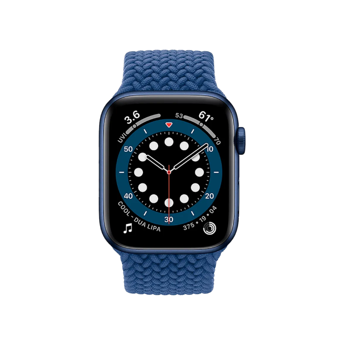 Apple Watch 6 44mm Blue Aluminum w. Atlantic Blue Braided Solo L. (M02G3)