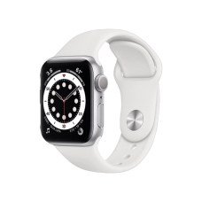 Apple Watch 6 44mm Silver Aluminum Case w. White Sport B. (M00D3)
