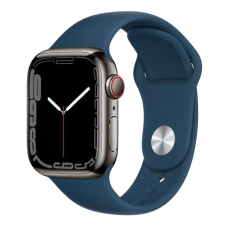 Apple Watch Series 7 GPS + Cellular 41mm Graphite S. Steel Case w. Abyss Blue S. Band (MKHJ3)