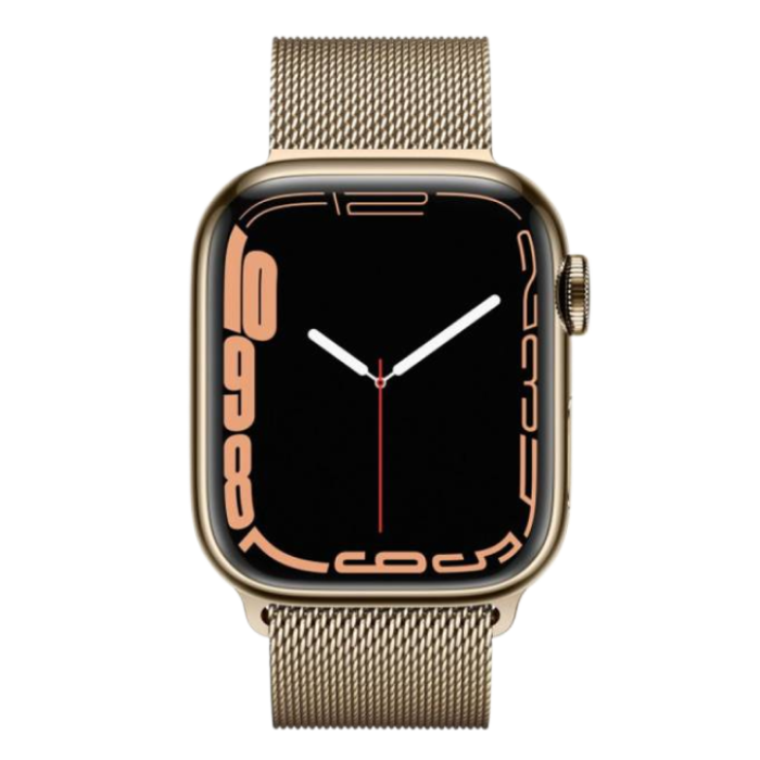 Apple Watch Series 7 GPS + Cellular 45mm Gold Stainless Steel Case with Gold Milanese Loop