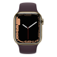 Apple Watch Series 7 GPS + Cellular 45mm Gold S. Steel Case w. Dark Cherry Sport Band