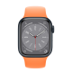 Apple Watch Series 8 GPS 41mm Midnight Aluminum Case With Bright Orange Sport Band