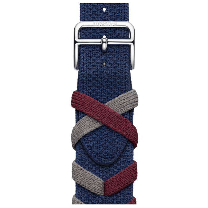 Apple Watch Hermès Series 9 GPS + Cellular 41mm Silver Stainless Steel Case with Rouge H Bridon Single Tour